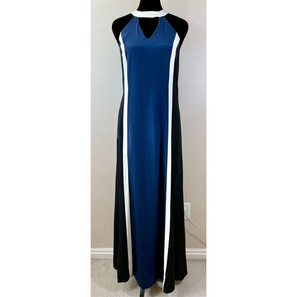 Jay Godfrey 'Simons' Paneled 100% Silk Maxi Lined Evening Dress Women's Size 4 - Picture 3 of 10